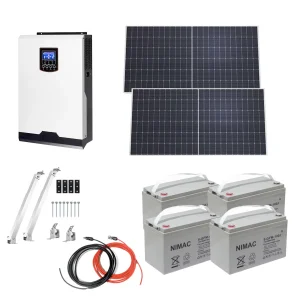 Kit Solar 3000W Híbrido con paneles solares y baterías
